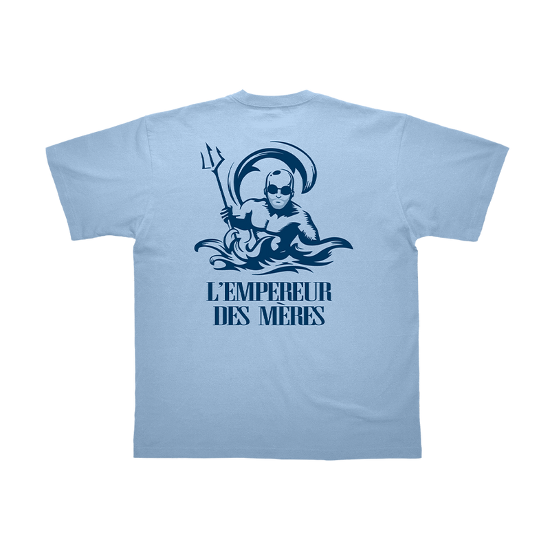 T-SHIRT MANCHES COURTES | "L'empereur des mères" - Bleu horizon